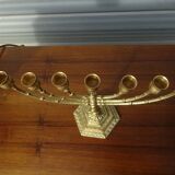 7-branch chandelier, in gilded brass, signed Wainberg.