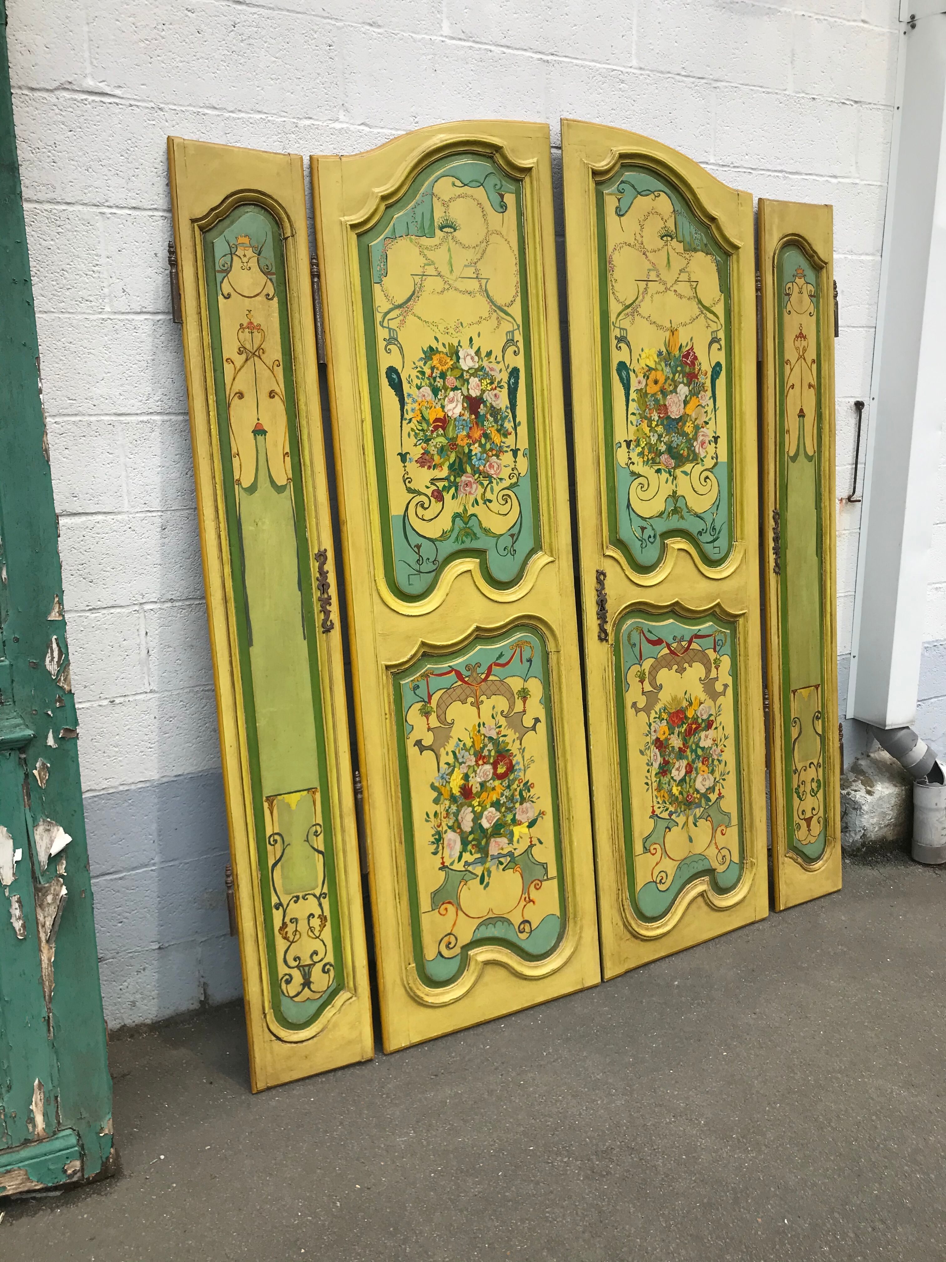 Series of four old closet doors