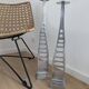 Very beautiful pair of large candlesticks on designer metal bases