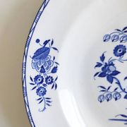 Boch Frères deep plate with large bouquet decoration