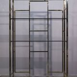 Post-modern shelf in gilded brass, Italy 1970s