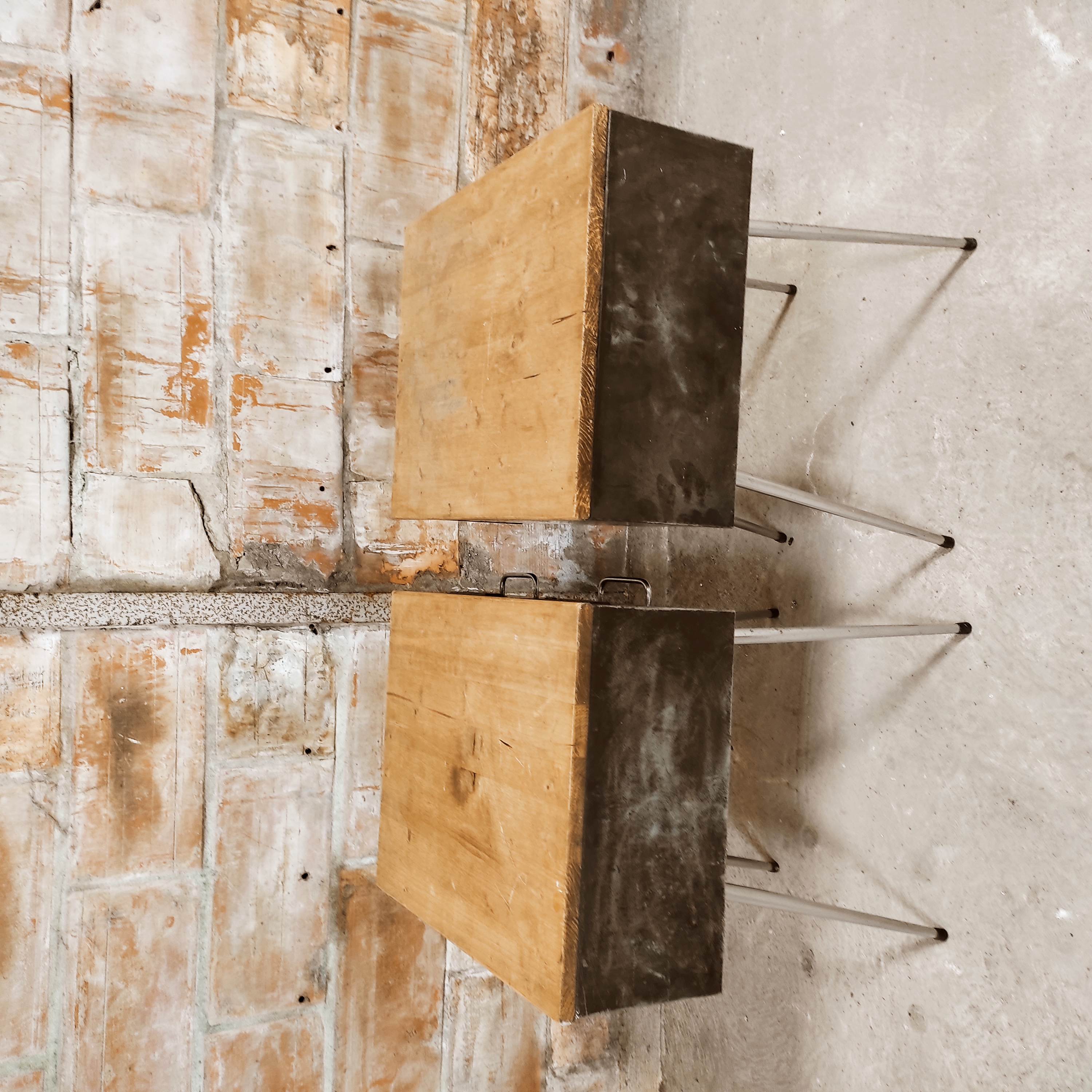 Pair of industrial style bedside table