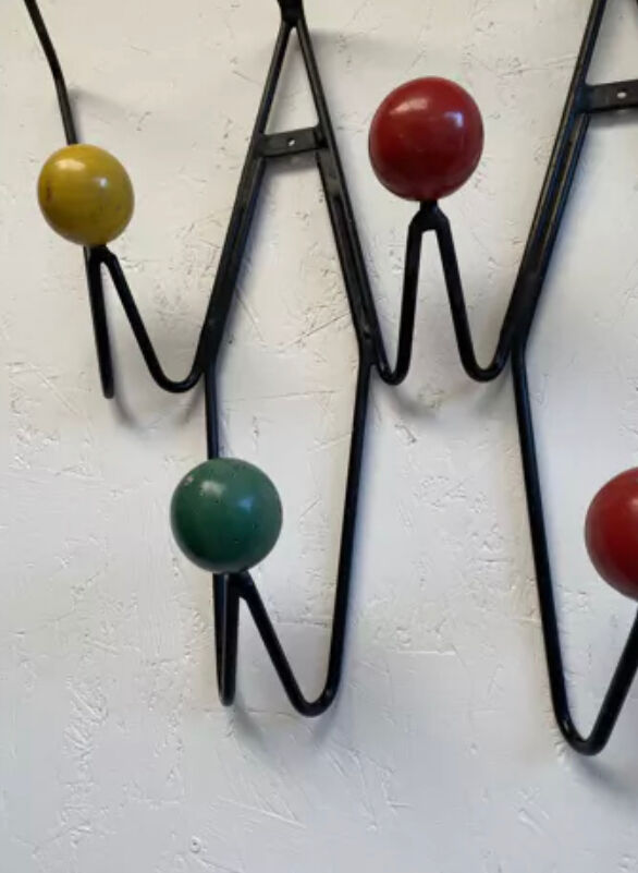 Wall coat rack creation Dupré-Hauser in Montreuil 1958