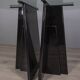 Table ronde vintage des années 1980 en bois noir et verre, design italien