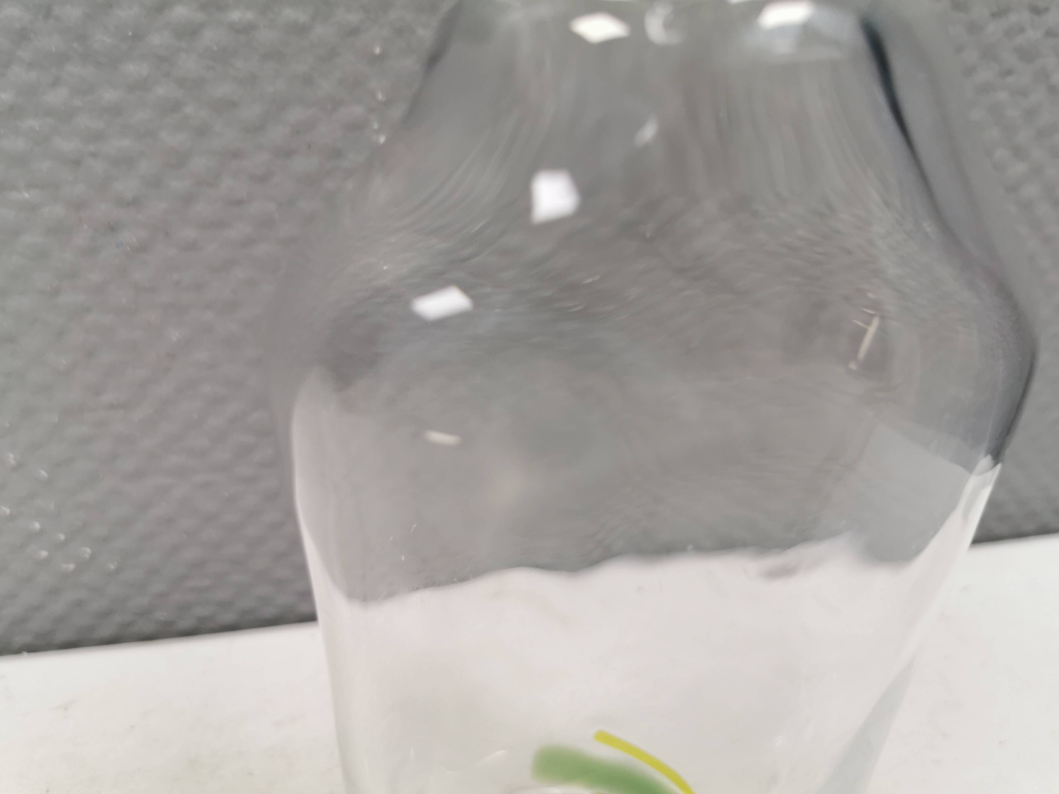 A  Bertil Vallien carafe with stopper for Kosta Boda, 1980s. Rainbow series