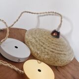 Two glass hanging lamps from clichy art deco period