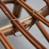 Italian Cane Garden Armchair, 1970s