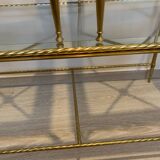 Vintage brass and glass nesting table