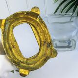 Crystal vase on gilded bronze frame signed E.Enot, art nouveau