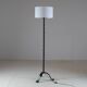Twisted black metal brutalist floor lamp