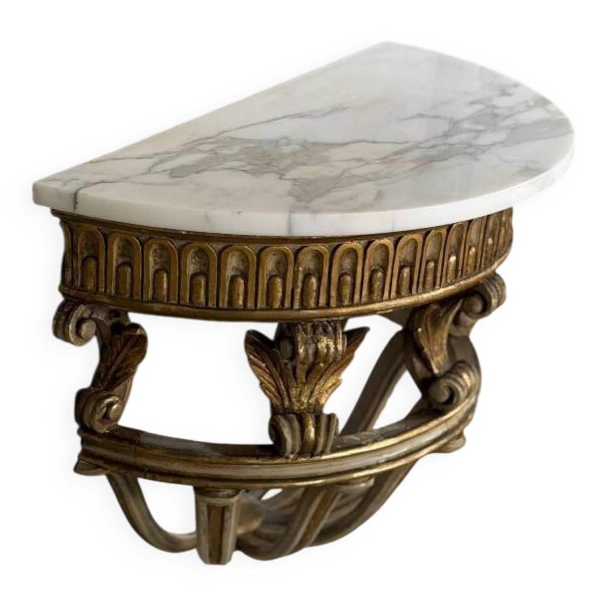 Console en bois sculpté de style Louis XVI vers 1900