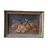 Old still life painting with oranges