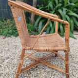 Small vintage rattan armchair/chair for children