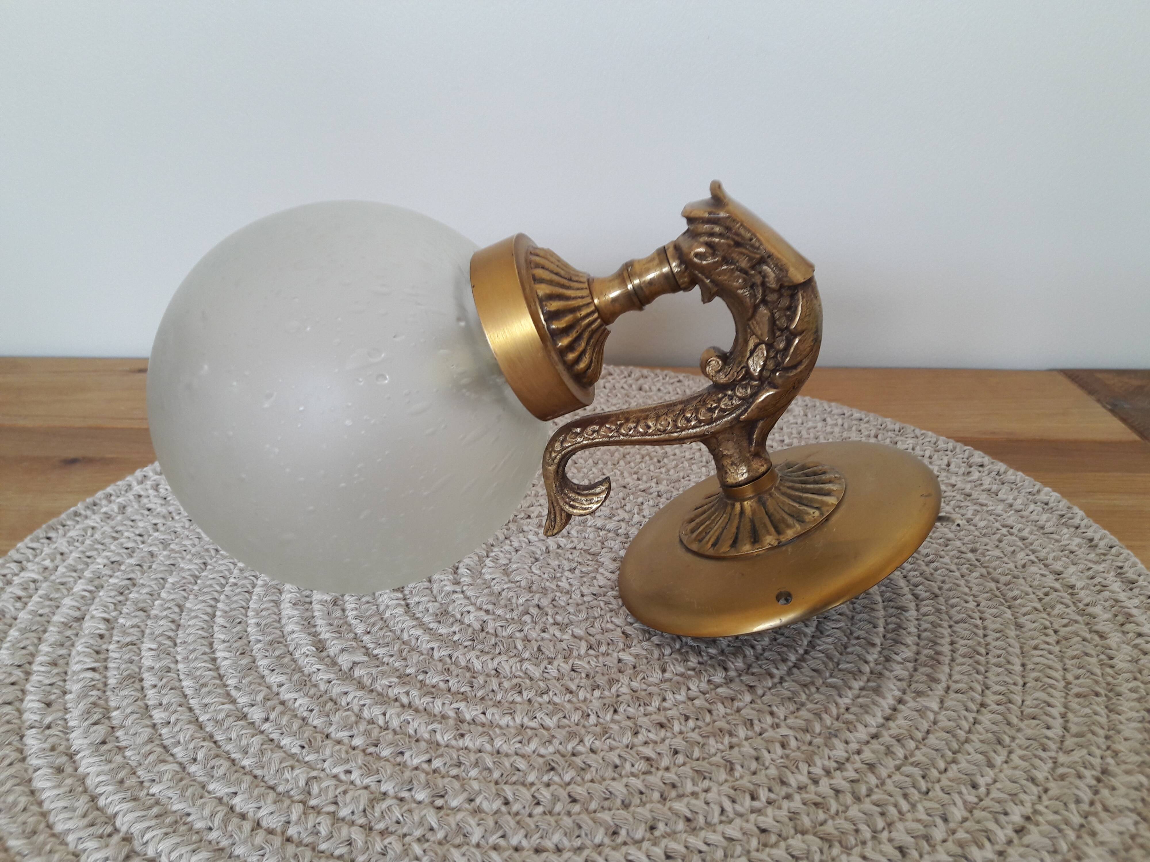 Opaline bubble glass wall lamp