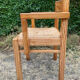 Brutalist chair in solid pine with a straw seat from the 1970s.