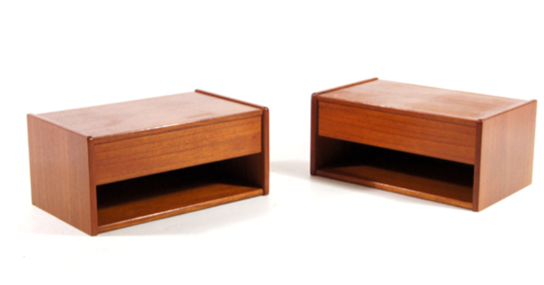Pair of wooden bedsides