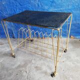 Table serves wheels perforated sheet rigitulle vinyl support