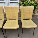 Set of 4 Colette Gueden vintage chairs from 1950.