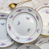 6 small vintage floral porcelain plates - Salins
