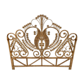 Peacock style rattan headboard