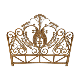 Peacock style rattan headboard