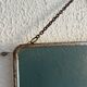 Vintage 1950s triptych barber mirror in duck blue - 22 x 86 cm
