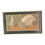 Large painting frames shells, cabinet of curiosities, sign