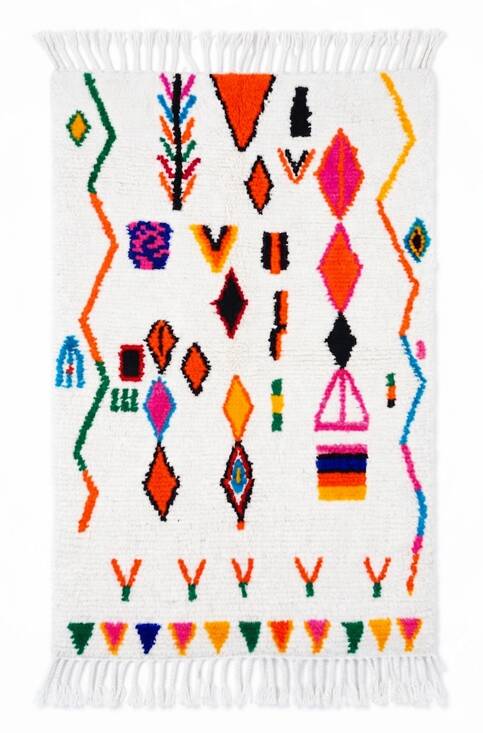Tapis berbère Azilal en laine – Pièce unique