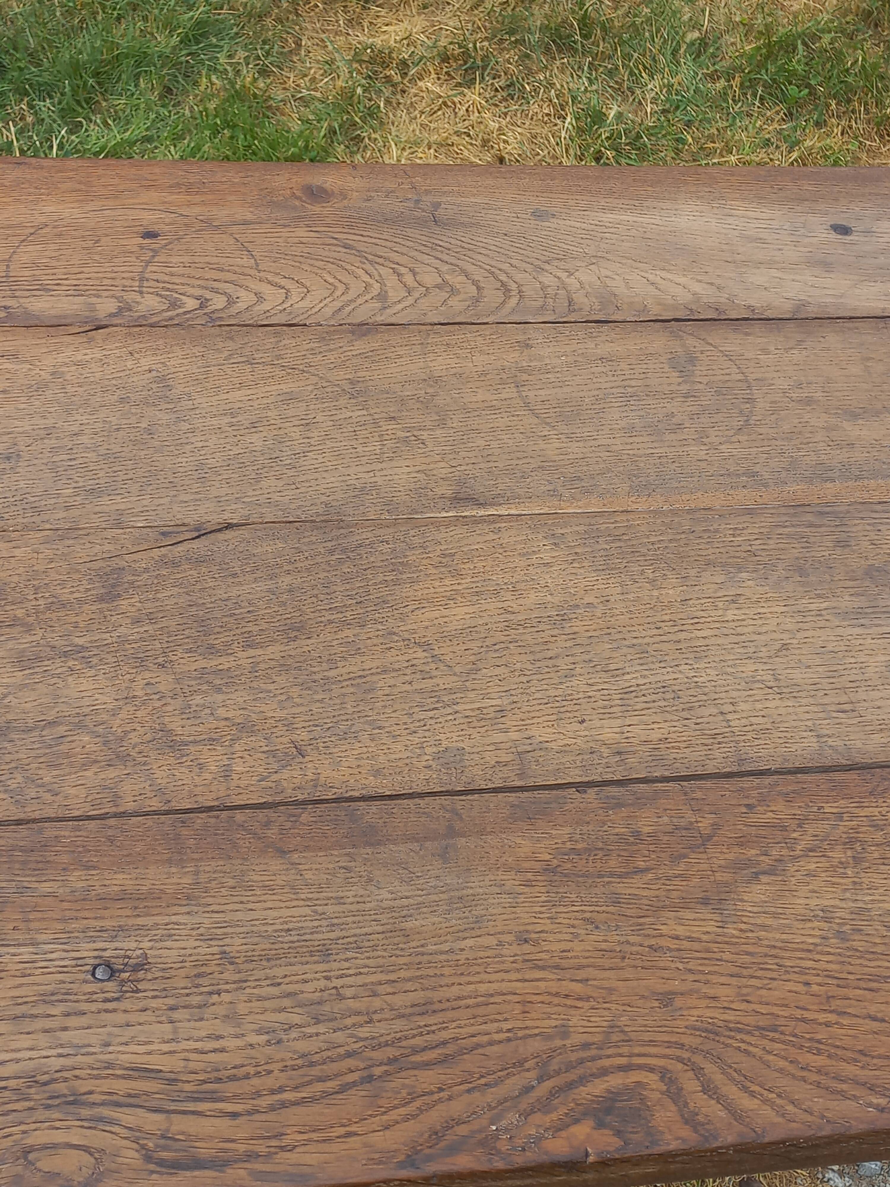Oak farmhouse table 190cm 6 drawers