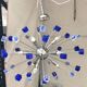 Chandelier murano glass sputnik blue italian handmade