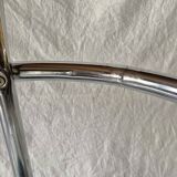 Vintage bar stool in black skai and chrome metal