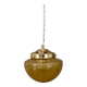 Vintage globe pendant light in bubbled amber glass