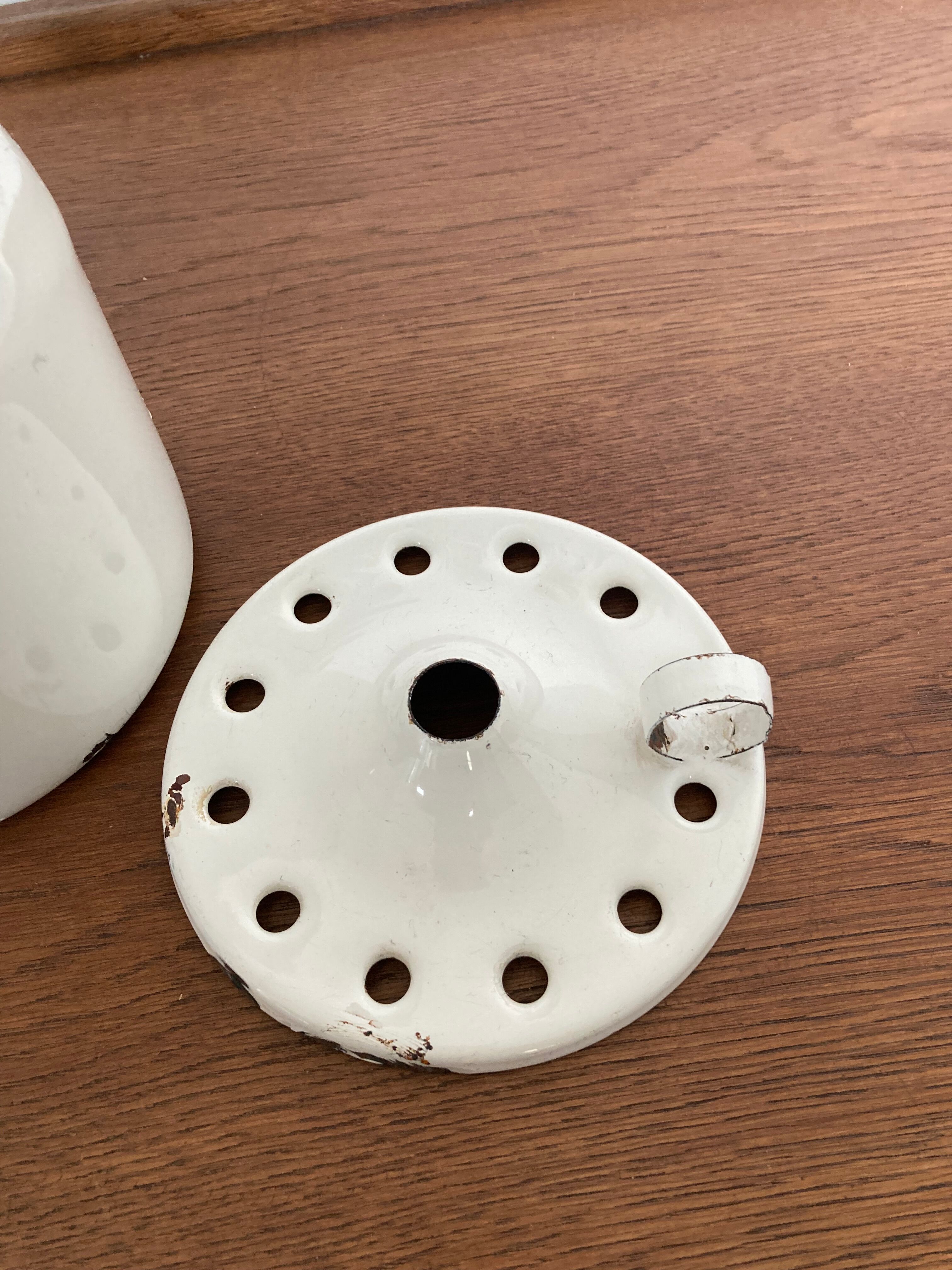 Vintage enamelled iron pitcher