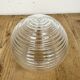 Industrial white porcelain pendant light with ribbed glass, 1970s