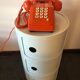 Orange Socotel phone with keys from the 70s 80s