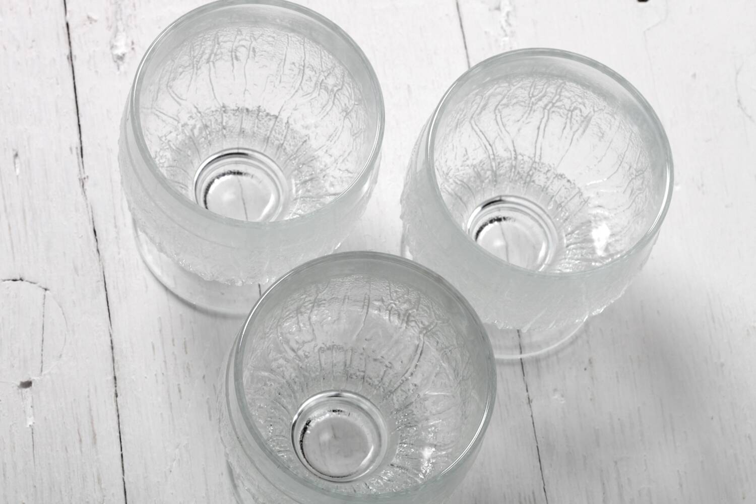 3 verres en cristal Crystalex par Ivo Rozsypal, République tchèque 1977