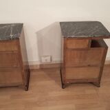 Tables de chevet italiennes Art Déco en noyer, Set de 2