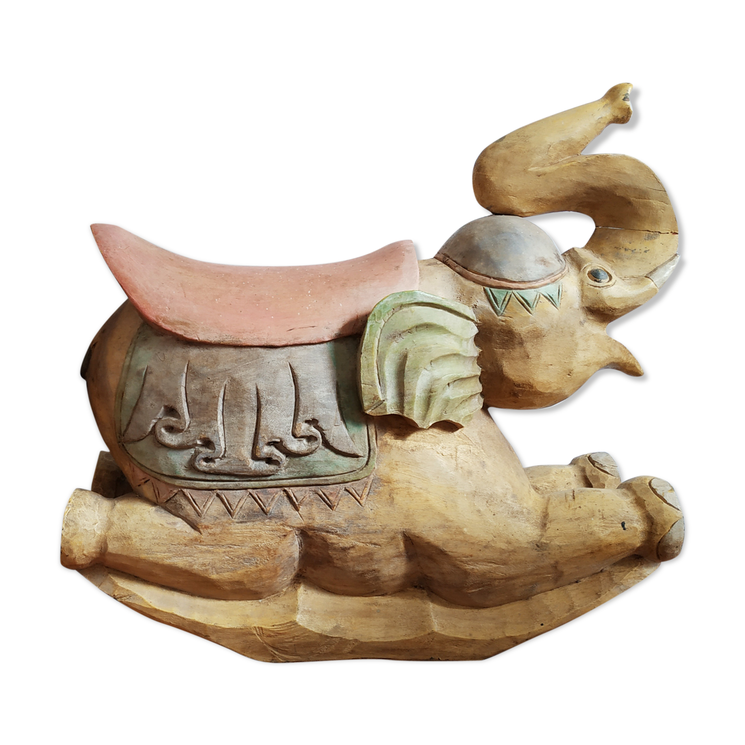 Rocking elephant, indian work, 65 x 67 cm