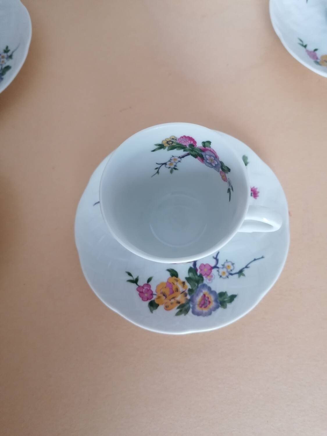 Bernardaud coffee service Limoges birds flowers