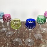 Set of 6 Rhone wine glasses in crystal in Saint Louis