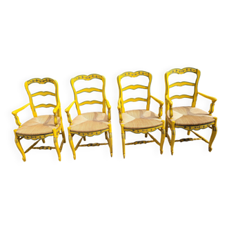 4 Provencal style armchairs