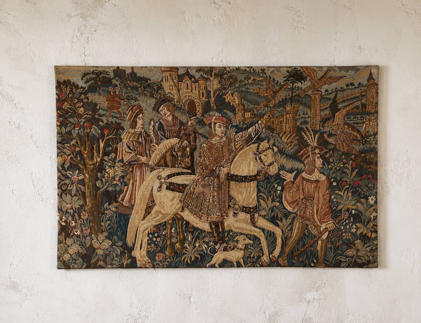 Medieval style wall tapestry 100 × 64 cm