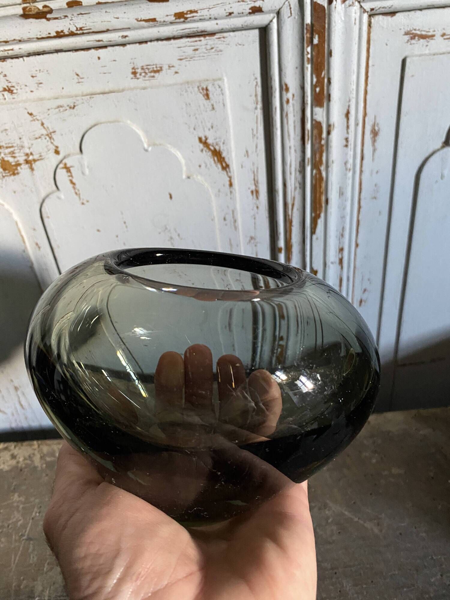 Danish Holmegaard blown glass vase