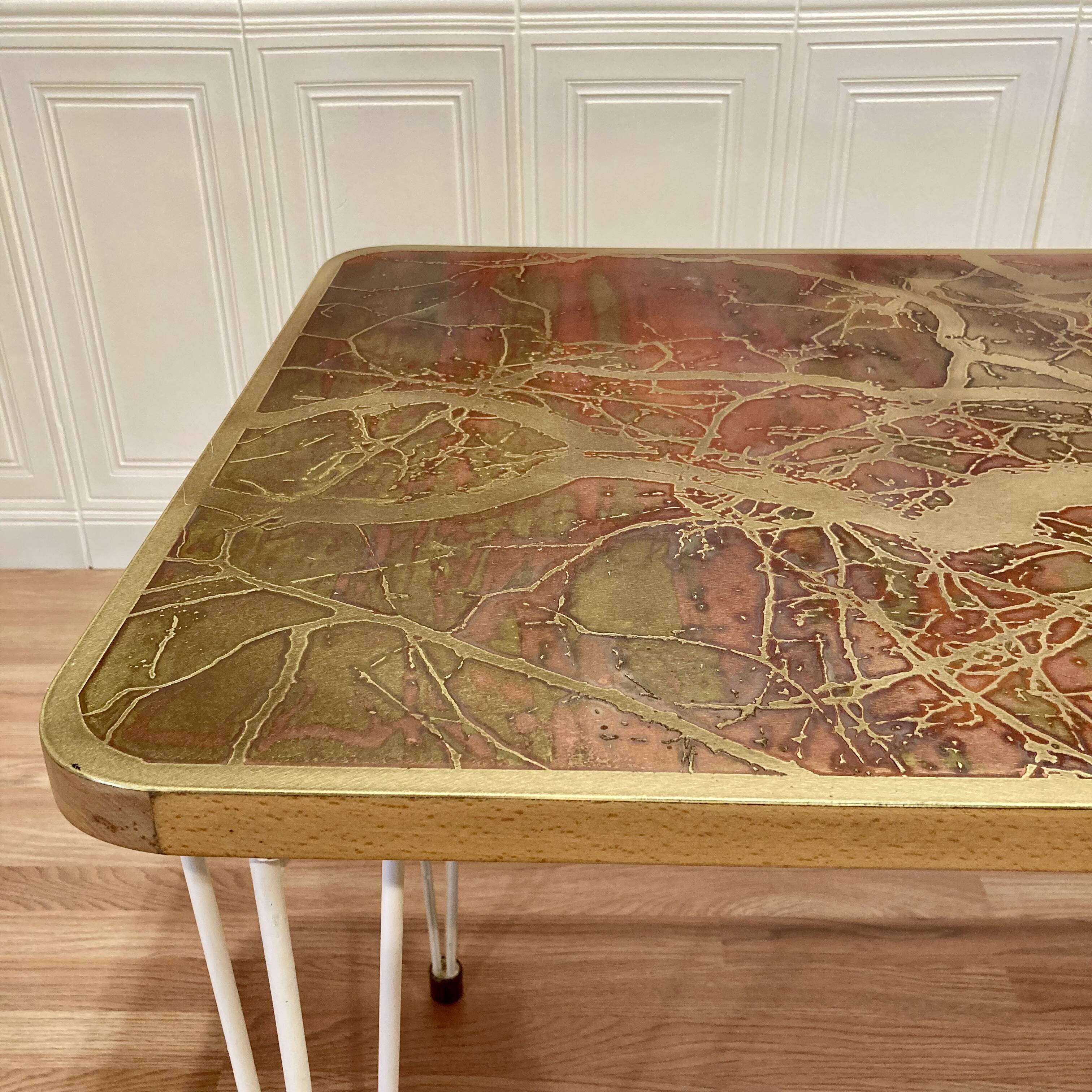 HIGH DESIGN TABLE WITH SCANDINAVIAN SIGNATURE 1950.