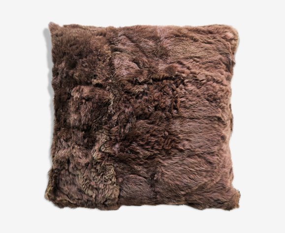 Coussin poils marron 50x50cm