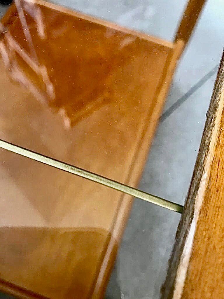 Mid-Century Modern Beech, Glass & Brass Serving Trolley, Germany 1950s