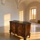 antique walnut serpentine commode
