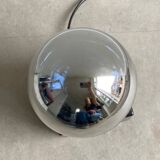 Mid Century Philips table lamp, silver mirror bulb cube light