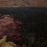 Oil on wood 19th century cut flowers