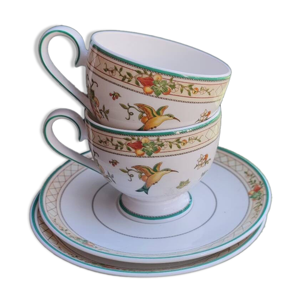 4 tasses à thé Villeroy et Boch Golden Birds
